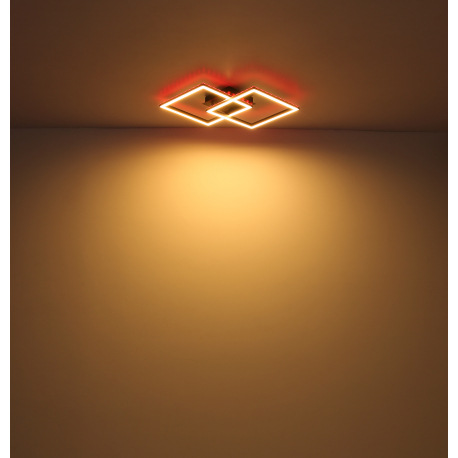 Stropné svietidlo kov/hliník čierny, akryl biely, stmievateľné, prepínanie nástenným vypínačom, meni 15