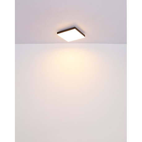 Stropné svietidlo kov biely, plast čierny matný, akryl opál, DxŠxV: 300x300x65mm, LED 18W 230V, 2300 5