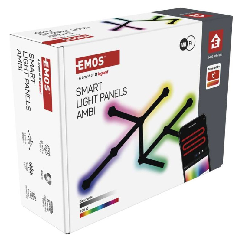 GoSmart LED svietidlo Lines čierne, 9 častí, 34 W, RGBIC stmievateľné, WiFi 13