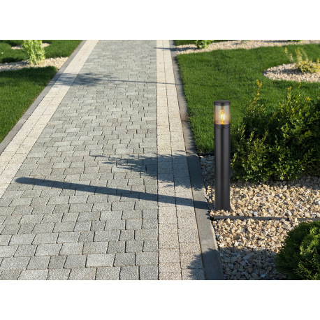 Vonkajšie svietidlo nerezová oceľ čierna matná, plast dymovej farby, smer svetla: nahor, IP44, ø: 14 1