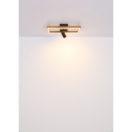 Stolná lampa kov čierna matná, MDF imitácia dreva, plast biely, kábel PVC čierny, vypínač na kábli, 6