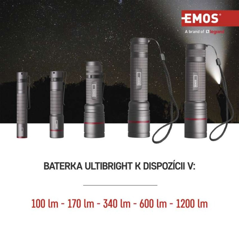 CREE LED nabíjacie kovové svietidlo Ultibright 90, 1200lm 2