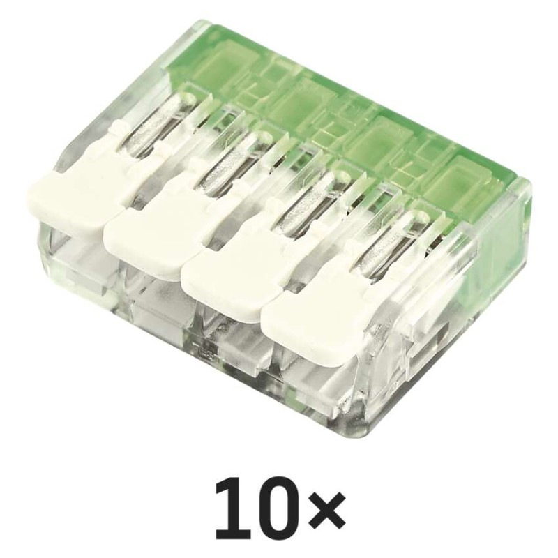 Páčková spojovacia svorka 4× 0,2–4 mm2, 10 ks