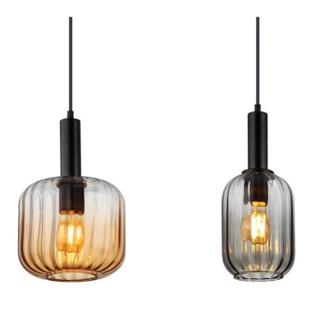 Závesné svietidlo, kov čierny matný, sklo, kábel PVC čierny, možnosť skrátenia výšky, rôzne tvary sk 4