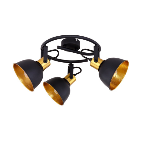 Stropné svietidlo, kov čierny, kov zlatý, Ø250, V:190, bez žiaroviek 3xE14, max. 25W 230V 2