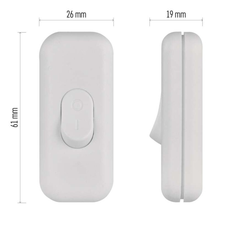 Vypínač jednopólový šnúrový priechodný biely 6