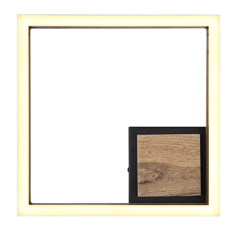 Stropné svietidlo, kov čierny matný, MDF so vzhľadom dreva, plast čierny matný, plast biely, DxŠxV: 4