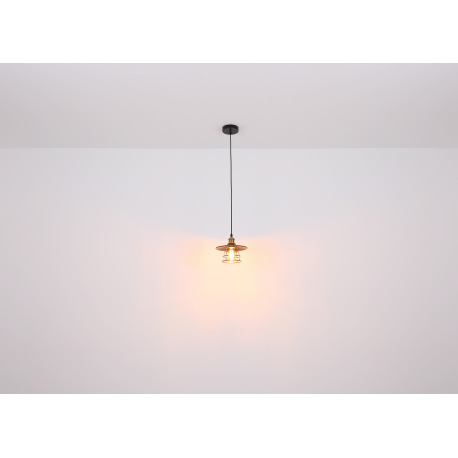 Závesné svietidlo, kov čierny, mosadz, čierny PVC kábel, ø: 330mm, V:1550mm, bez žiaroviek 3x E27, m 15