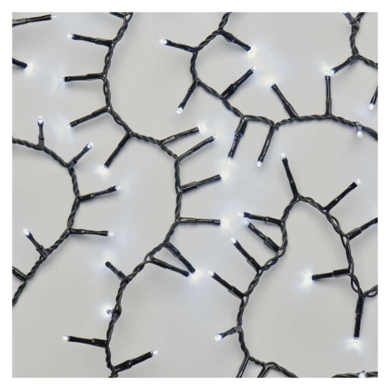 LED vianočná reťaz – cluster, 8 m, vonkajšia aj vnútorná, studená biela, časovač 5