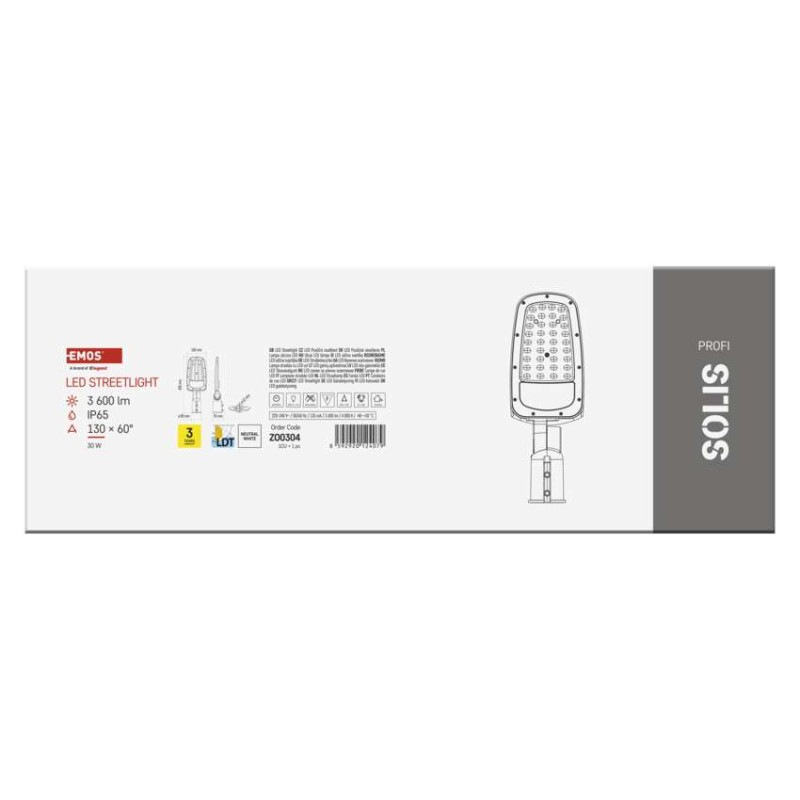 Pouličné verejné LED svietidlo SOLIS 30W, 3600 lm, neutrálna biela 11