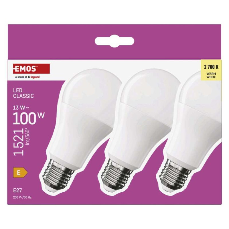 LED žiarovka Classic A60 / E27 / 13 W (100 W) / 1521 lm / Teplá biela 4