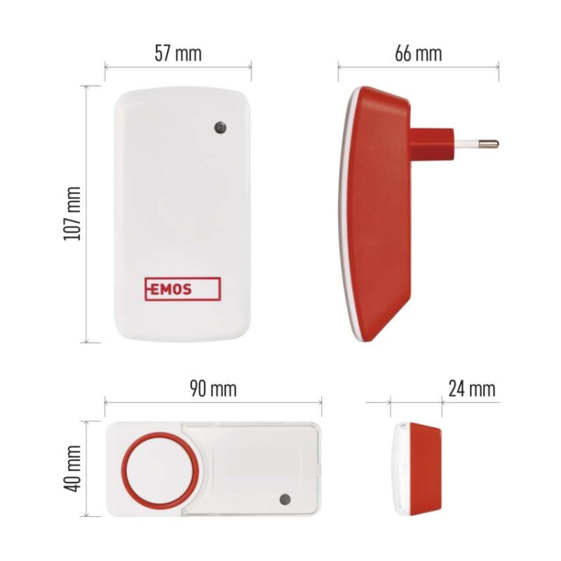 Domový bezdrôtový zvonček bez baterie P5750 do zásuvky