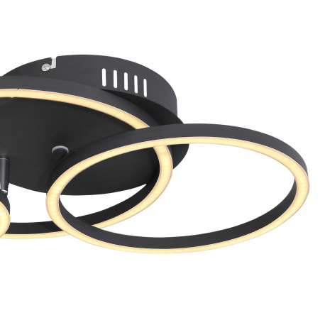 Stropné svietidlo, kov čierny matný, plast opál, priemer kruhu: 30cm, 25cm, 20,5cm, DxŠxV:500x300x95 12