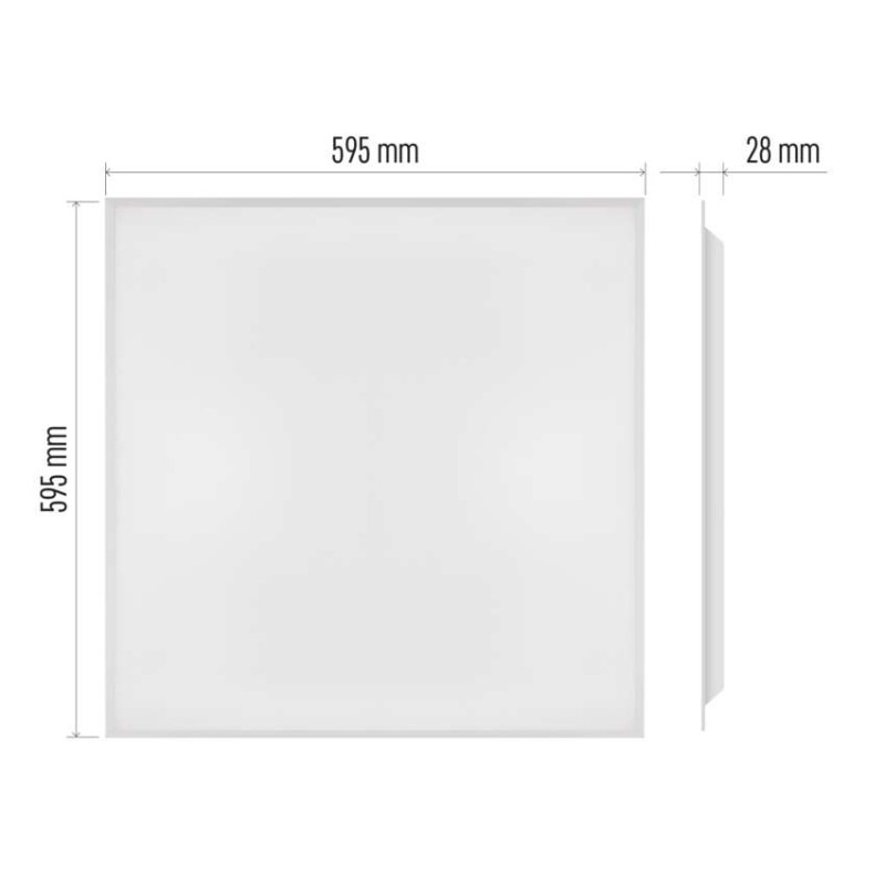 LED panel REXXO backlit 60×60, štvorcový vstavaný biely, 30W neutr.b. UGR 2