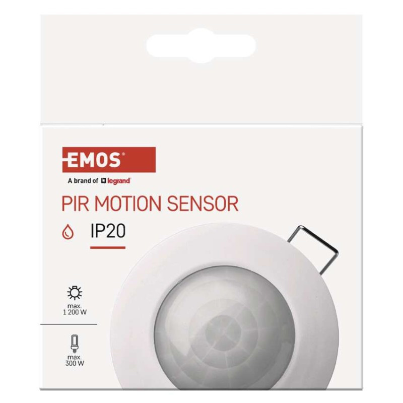 PIR senzor (pohybové čidlo) IP20 1200W, biely 3