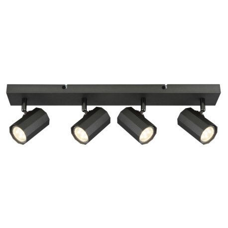 Stropné svietidlo, kov sivý matný, hliník sivý matný, DxŠxV: 530x60x145mm, bez žiaroviek 4x GU10, ma 12