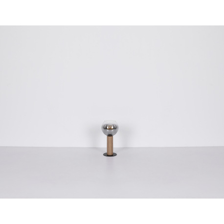 Stropné svietidlo kov čierny matný, MDF, imitácia tmavého dreva, dymové sklo, DxŠxV: 650x150x280mm, 20