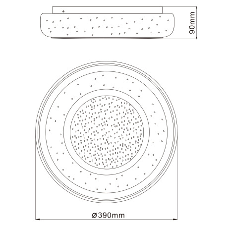 Stropné svietidlo, kov biely, chróm, plast biely, plastové krištále, trblietavý efekt, nočné svetlo, 17