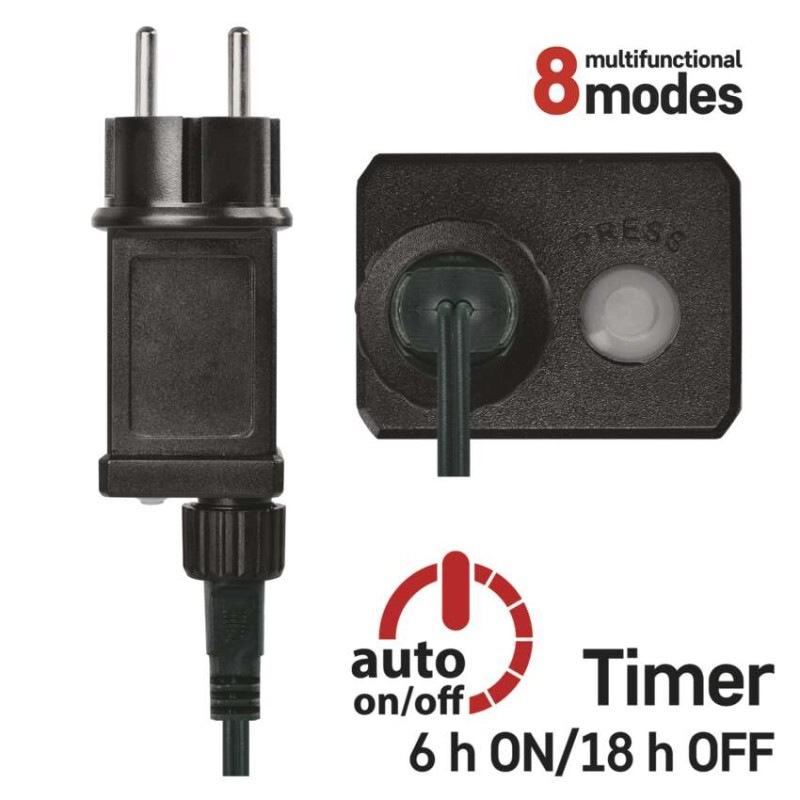 LED vianočná cherry reťaz – guličky, 30 m, vonk. aj vnútor., multicolor, programy, časovač 9