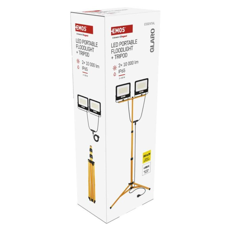 LED reflektor GLARO, 2×100W + trojnožka, neutrálna biela 12