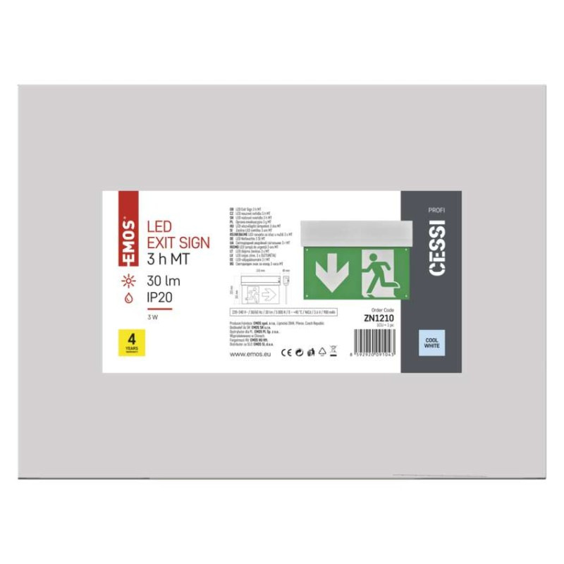 LED Núdzové svietidlo CESSI 3W 3H MT 5