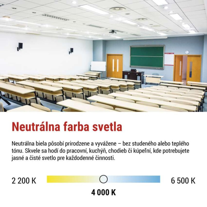 LED panel REXXO backlit 60×60, štvorcový vstavaný biely, 30W neutr.b. 6