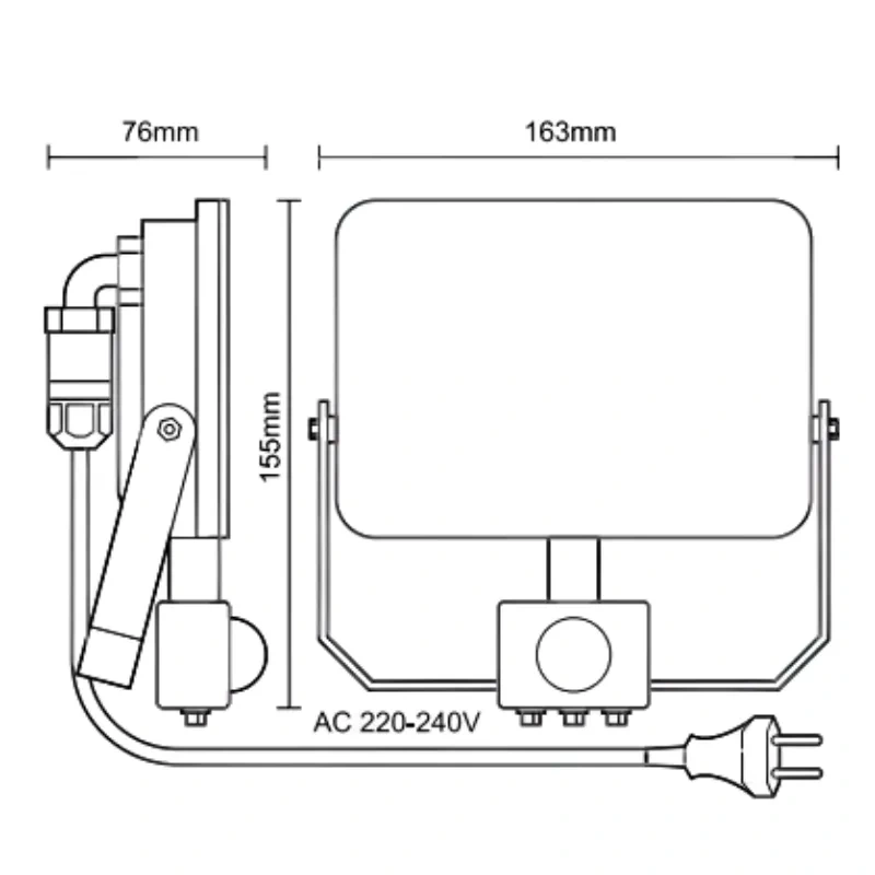 Vonkajší biely LED reflektor so senzorom 30W / 4000K - LF7123S 11
