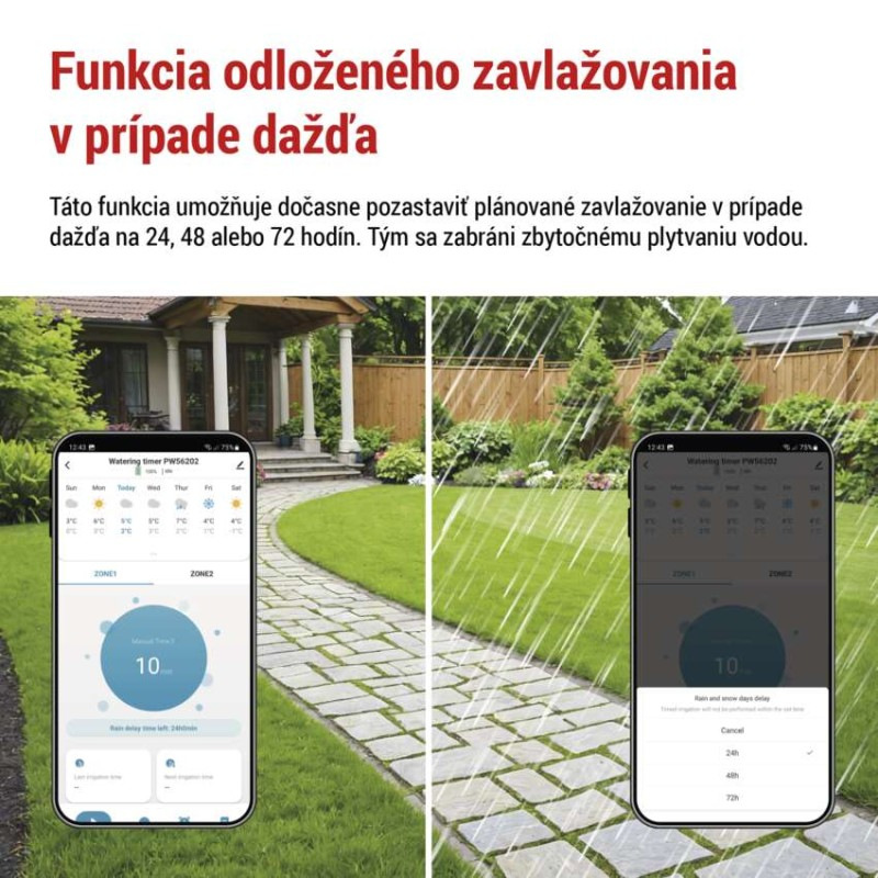 Časovač zavlažovania GoSmart, Bluetooth 5.0, 2 výstupy 5