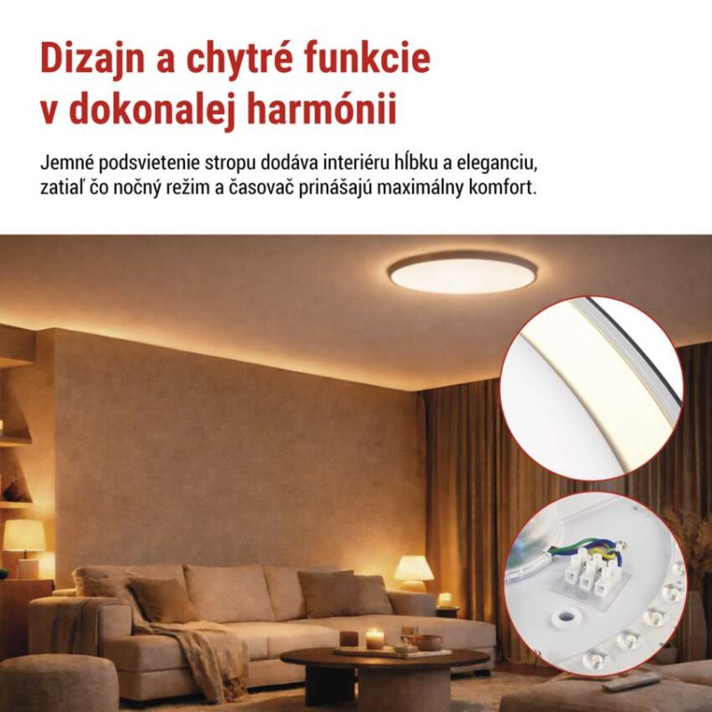 LED nástenné svietidlo ILVI, kruhové 45 W, stmievanie + CCT, čierna + šampanská 7