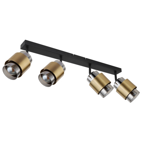 Bodové svietidlo kov čierny matný, sklo dymové, mosadzný krúžok, DxŠxV: 650x100x125mm, bez žiaroviek 2