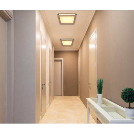 Stropné svietidlo, kov biely a čierny, MDF so vzhľadom dreva, plast biely, niekoľko úrovní cez náste 1