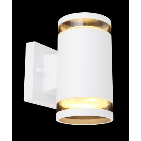 Vonkajšie svietidlo, hliník biely, sklo priehľadné, svieti hore aj dole, IP44, ŠxV:100x163, H:130, b 10