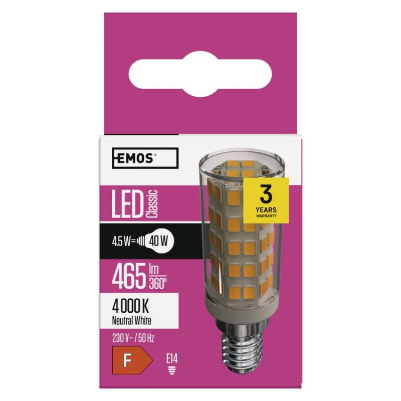 LED žiarovka do digestora Classic JC / E14 / 4,5 W (40 W) / 465 lm / neutrálna biela 5