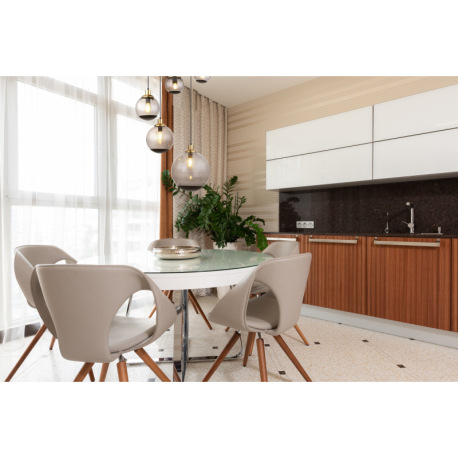 Závesné svietidlo kov čierny matný, mosadz matná, dymové sklo, kábel PVC čierny, možnosť nastavenia 8