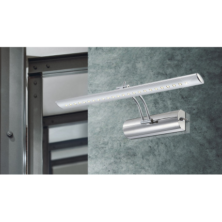 Nástenné svietidlo, chróm, priehľadný akryl, nastaviteľné, vypínač, ŠxV: 430x160, H:180, vrátane 1xL 7