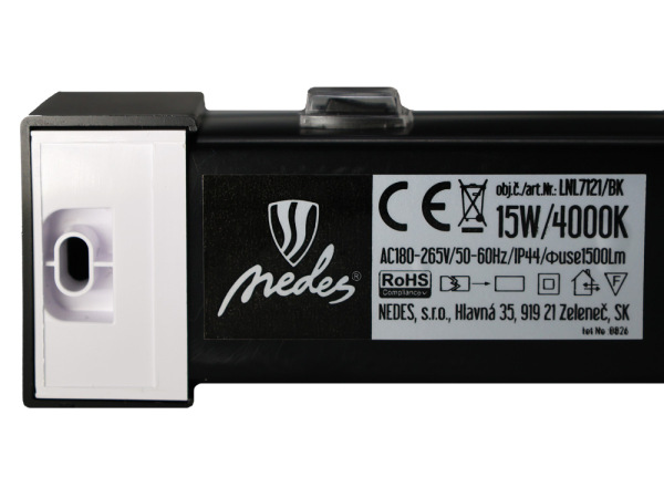 LED kúpeľňové svietidlo 15W / IP44 / 600 / 4000K - LNL7121/BK 2