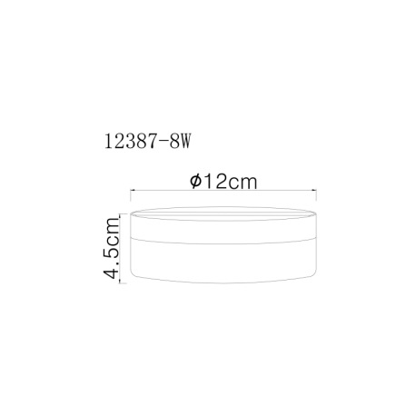 Stropné svietidlo, plast biely, ø: 120mm, V: 45mm, vrátane LED 8W 230V, zdroj 870lm, výstup 600lm, 4 4