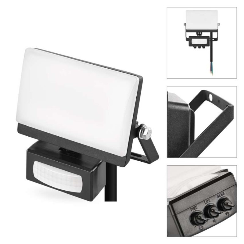 LED reflektor TAMBO EVO so senzorom pohybu, 10 W, 1000 lm, IP65, čierny 10