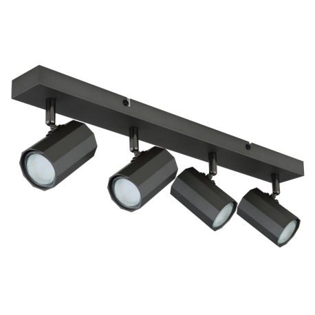 Stropné svietidlo, kov sivý matný, hliník sivý matný, DxŠxV: 530x60x145mm, bez žiaroviek 4x GU10, ma 2