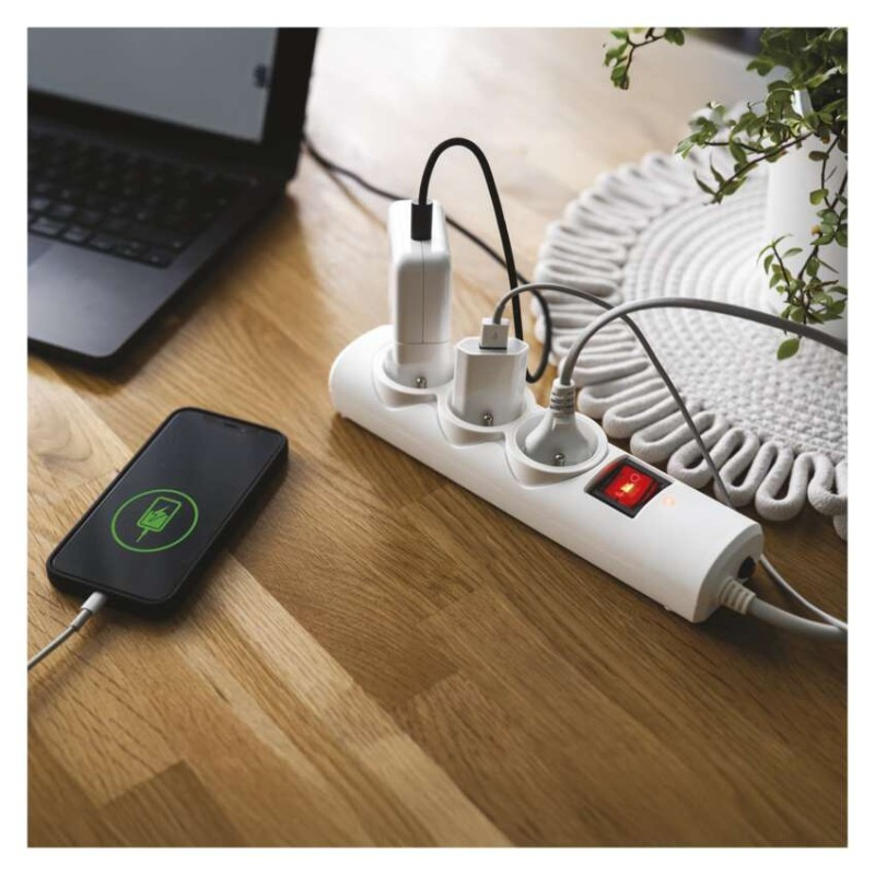 Prepäťová ochrana – 3 zásuvky, 1,5 m, biela 8