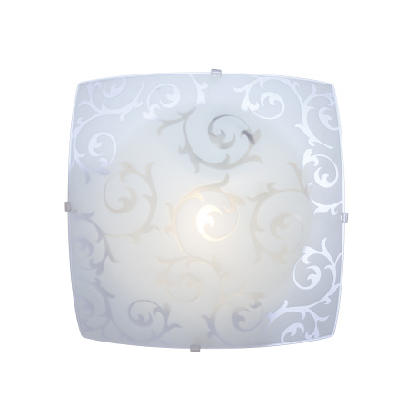 Stropné svietidlo, biela, satinované sklo, DxŠxV: 250x250x65, bez žiarovky 1xE27 ILLU, max. 60W 230V 3