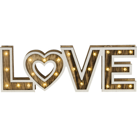 Dekoratívne svietidlo, plast, drevo, vypínač, bez batérií 3xAA 1,5V, DxŠxV: 300x32x100, vrátane 24xL 10