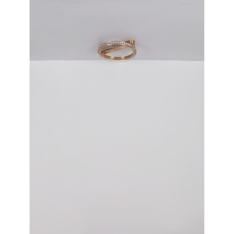 Závesné svietidlo, kov zlatej farby, hliník zlatej farby brúsený, krištále K5 číre, akryl číry, stmi 12