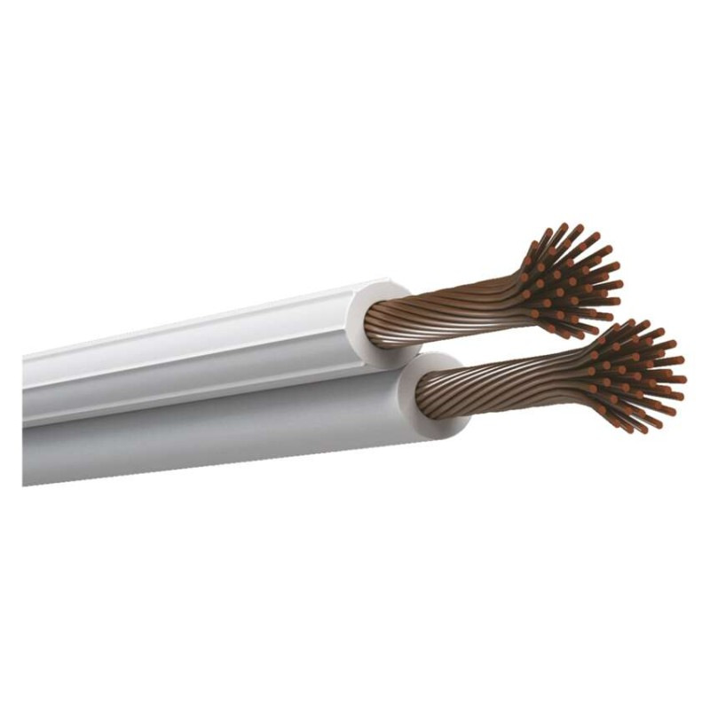 Dvojlinka netienená 2×0,75mm biela, 100m 1