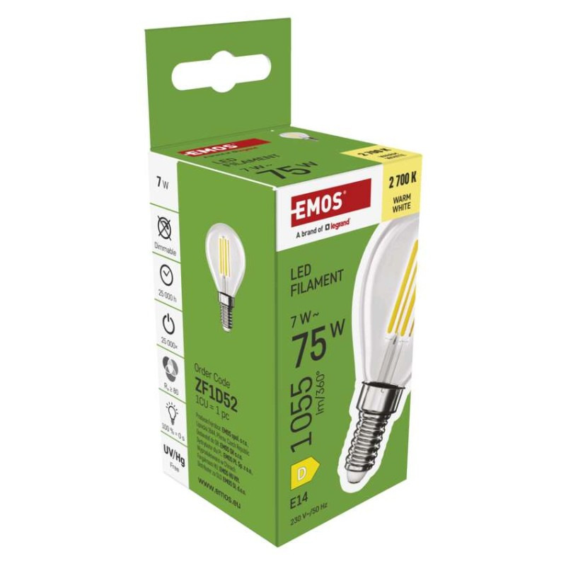 LED žiarovka Filament Mini Globe / E14 / 7 W (75 W) / 1055 lm / teplá biela 6
