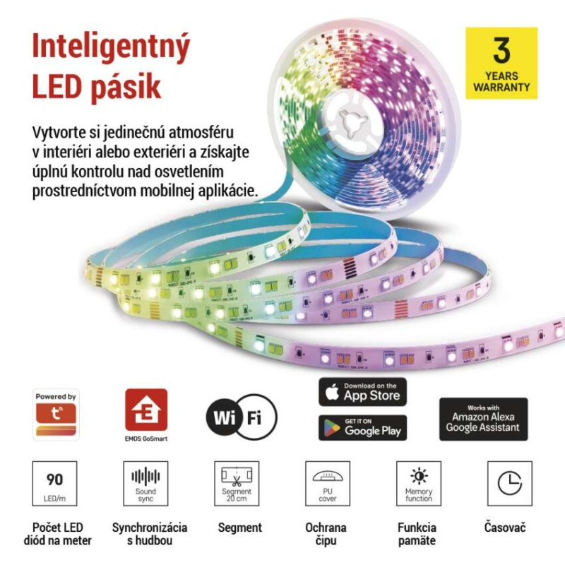 GoSmart LED pásik WiFi 5m, 22W, 1400lm, RGB/CCT 1
