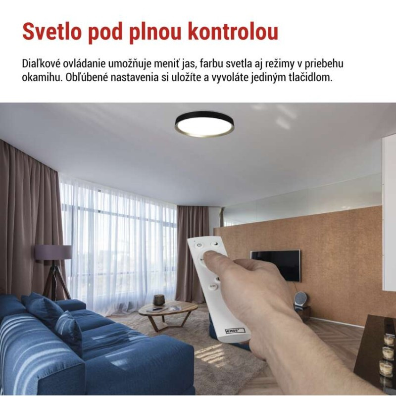 LED nástenné svietidlo ILVI, kruhové 45 W, stmievanie + CCT, čierna + šampanská 5