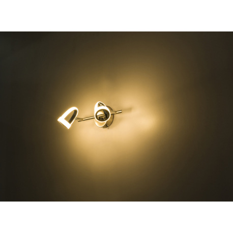 Nástenné svietidlo, kov, nikel, chróm, satinovaný plast, vypínač, DxV: 300x165, vrátane 2xLED 5W 230 6