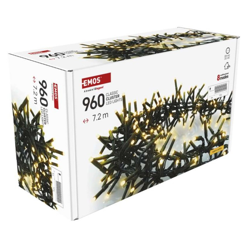 LED vianočná reťaz – ježko, 7,2 m, vonkajšia aj vnútorná, teplá biela, programy, časovač 9