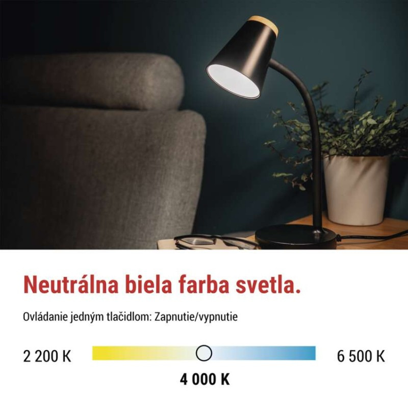 LED stolná lampa TARA, čierna 6